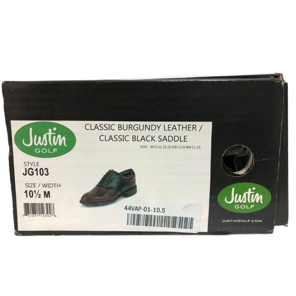NEW $400 Justin Boots Golf Shoes! Maroon Handcrafted Leather Dress Shoe Style main image 9